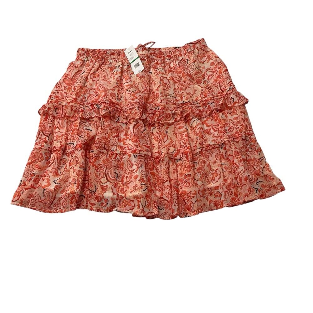 Sam Edelman NWT Large Paisley Red/Orange Mini Skirt - Picture 2 of 12